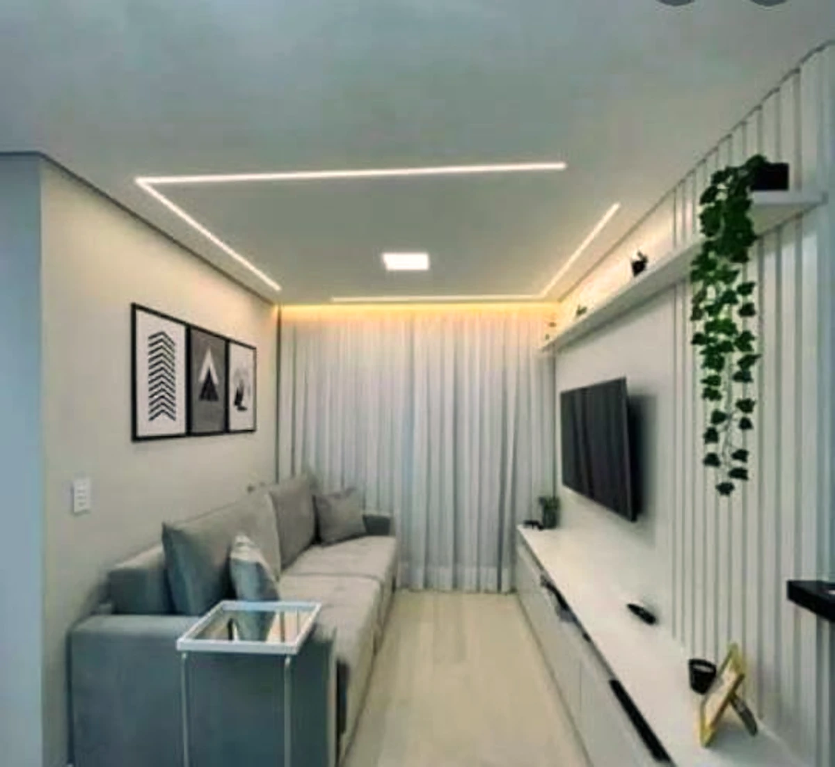 Forro de Gesso com Iluminação Embutida (Perfil de LED e Sanca)